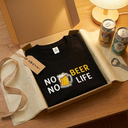 NO BEER NO LIFE｜飲み会でウケる面白Tシャツ【誕生日ギフトに最適】