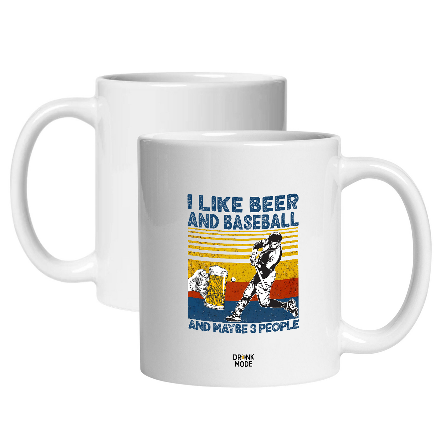 マグカップ ビールイラスト I LIKE BEER AND BASEBALL｜ビール好きにおすすめ プレゼントにも最適