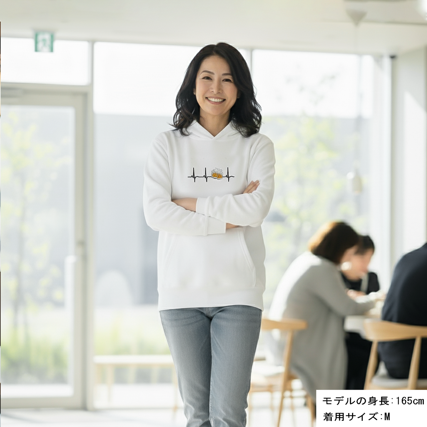 「ビールのハートビート 心電図」誕生日プレゼントにも最適！居酒屋・飲み会で話題の面白パーカー｜日本酒・ビール・焼酎・ウイスキー好きにおすすめ