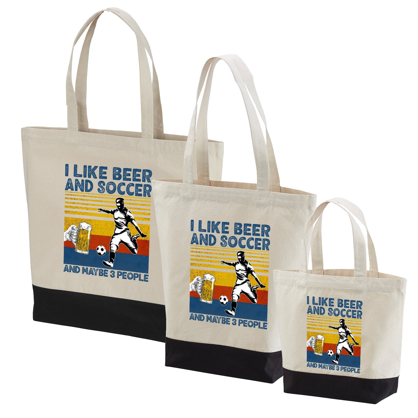 「I LIKE BEER AND SOCCER」トートバッグ｜ビール・サッカー好きへのプレゼント | Drunkmode