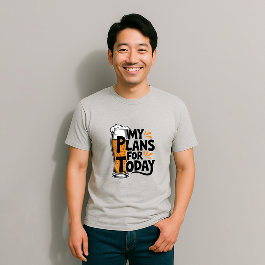 「MY PLANS FOR TODAY」誕生日プレゼントにも最適！居酒屋・飲み会で話題の面白tシャツ｜日本酒・ビール・焼酎・ウイスキー好きにおすすめ