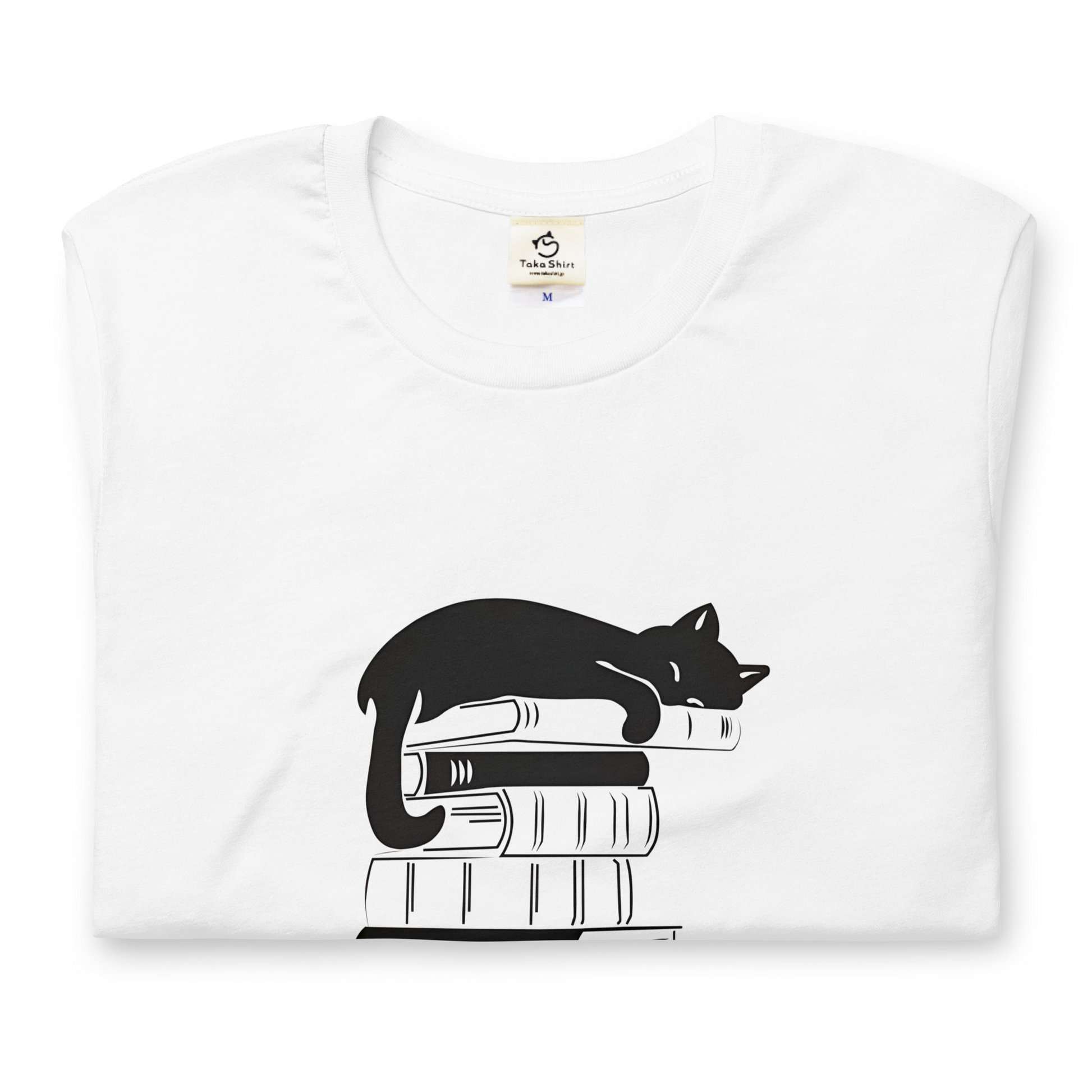 猫tシャツ ねこ 猫イラスト Cat & Book ｜アダルト&キッズサイズ.
