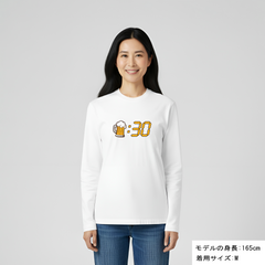 「ビール：30」誕生日プレゼントにも最適！居酒屋・飲み会で話題の面白長袖tシャツ｜日本酒・ビール・焼酎・ウイスキー好きにおすすめ