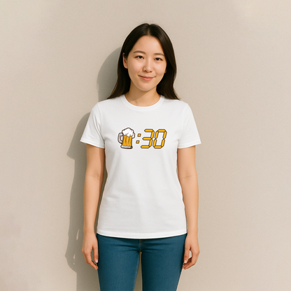 「ビール：30」誕生日プレゼントにも最適！居酒屋・飲み会で話題の面白tシャツ｜日本酒・ビール・焼酎・ウイスキー好きにおすすめ
