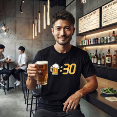 「ビール：30」誕生日プレゼントにも最適！居酒屋・飲み会で話題の面白tシャツ｜日本酒・ビール・焼酎・ウイスキー好きにおすすめ