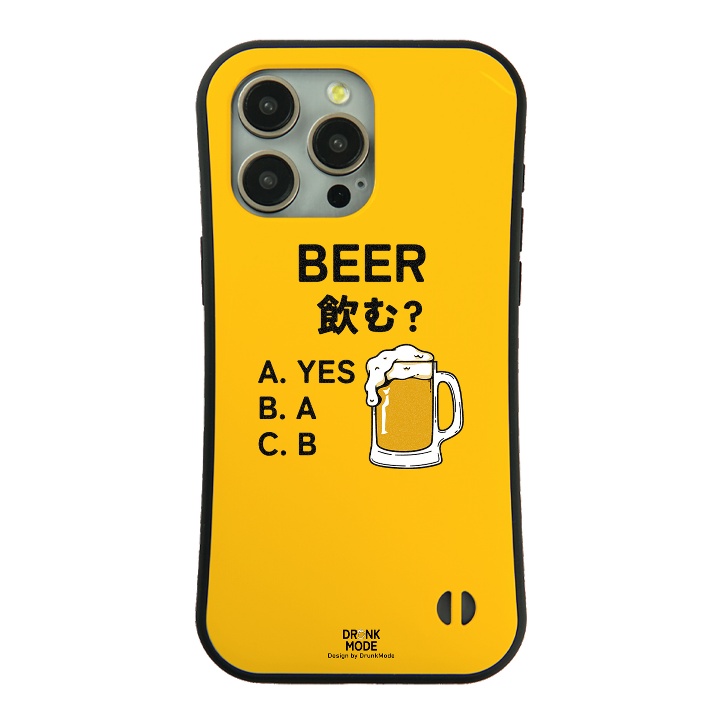 「BEER飲む？」iPhoneケース おもしろデザイン｜酒好きに人気のDrunkmodeスマホケース｜ビール・焼酎・日本酒・ウイスキー好きにおすすめ｜プレゼントにも◎