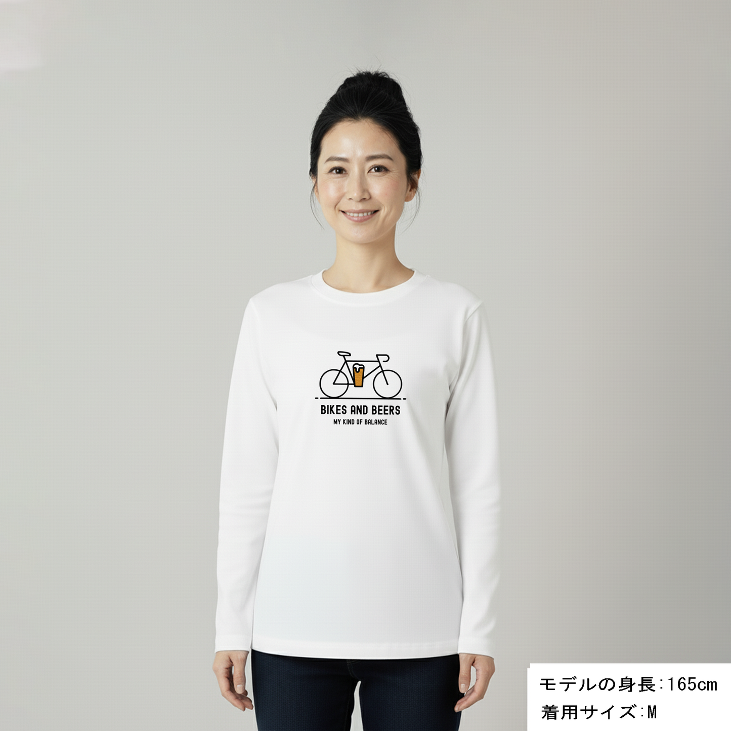 「 BIKES AND BEERS 」誕生日プレゼントにも最適！居酒屋・飲み会で話題の面白長袖tシャツ｜日本酒・ビール・焼酎・ウイスキー好きにおすすめ