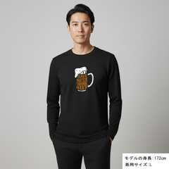 「Save Water Drink Beer - ビールは水分補給」誕生日プレゼントにも最適！居酒屋・飲み会で話題の面白長袖tシャツ｜日本酒・ビール・焼酎・ウイスキー好きにおすすめ