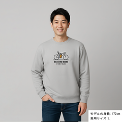 「 BIKES AND BEERS 」誕生日プレゼントにも最適！居酒屋・飲み会で話題の面白トレーナー｜日本酒・ビール・焼酎・ウイスキー好きにおすすめ