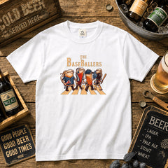 THE BASEBALLERS W | ビールたちの全力応援 横断歩道 面白Tシャツ【野球ファン・父の日ギフトに最適】