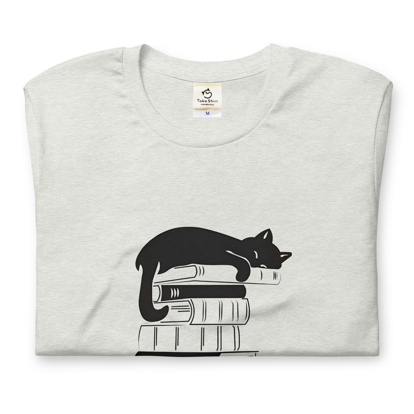 猫tシャツ ねこ 猫イラスト Cat & Book ｜アダルト&キッズサイズ.