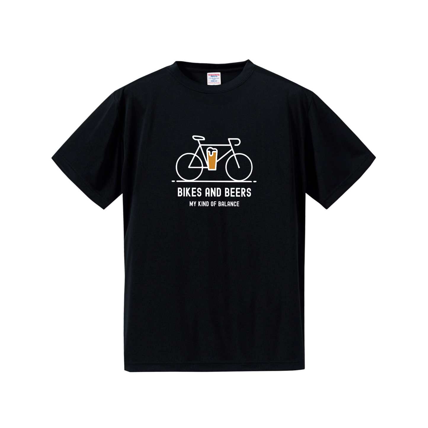 「BIKES AND BEERS 」誕生日プレゼントにも最適！居酒屋・飲み会で話題の面白ドライシルキータッチTシャツ｜日本酒・ビール・焼酎・ウイスキー好きにおすすめ