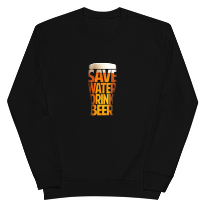 「  SAVE WATER DRINK BEER」誕生日プレゼントにも最適！居酒屋・飲み会で話題の面白トレーナー｜日本酒・ビール・焼酎・ウイスキー好きにおすすめ