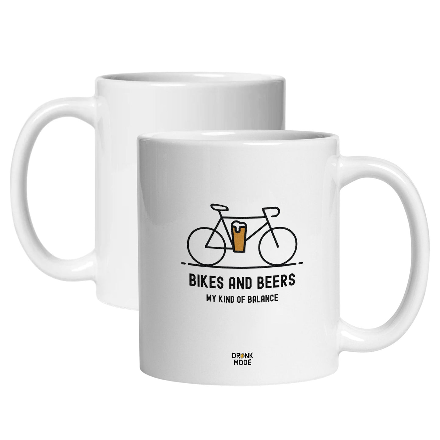 マグカップ ビールイラスト BIKES AND BEERS｜ビール好きにおすすめ プレゼントにも最適