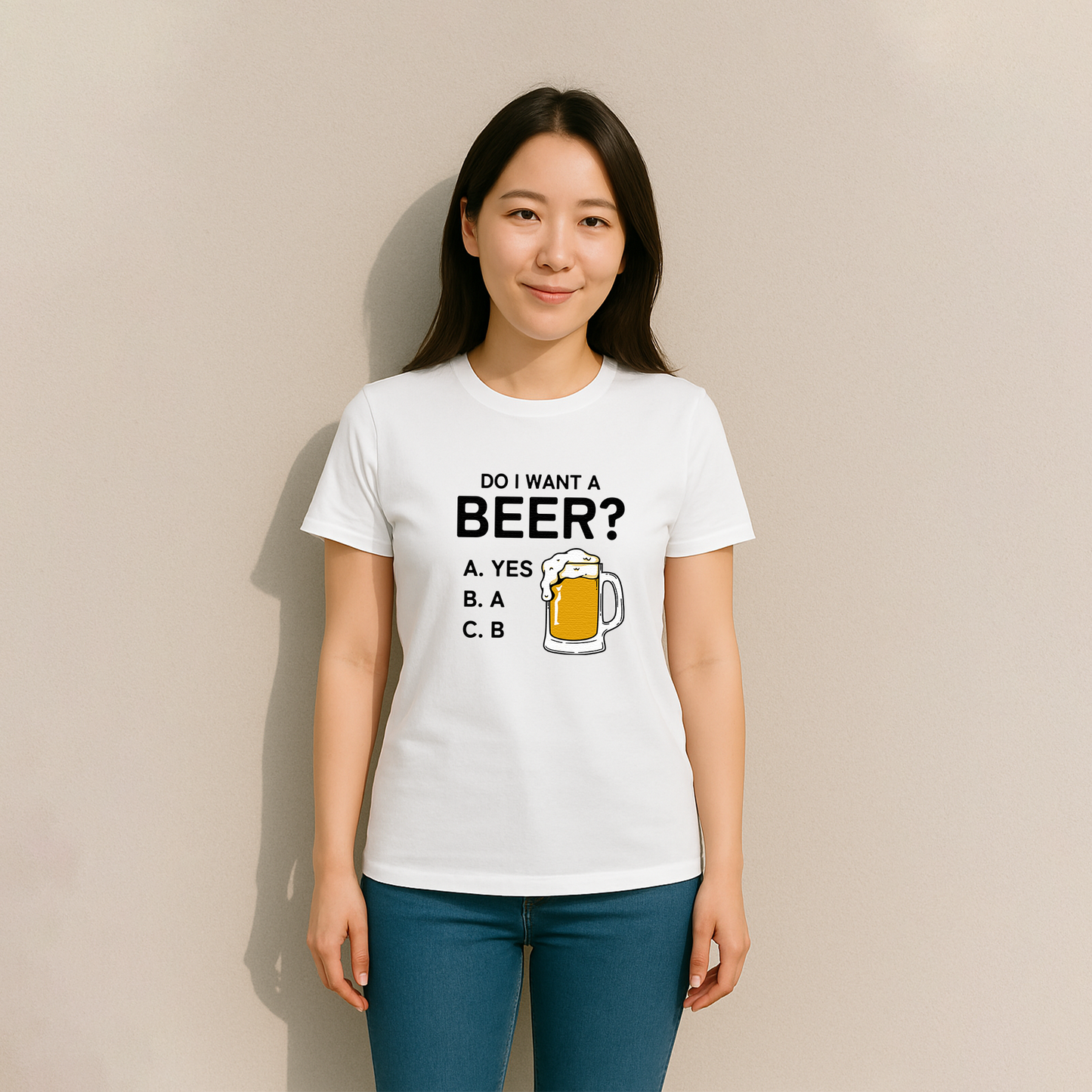「Do i want a BEER?」誕生日プレゼントにも最適！居酒屋・飲み会で話題の面白tシャツ｜日本酒・ビール・焼酎・ウイスキー好きにおすすめ