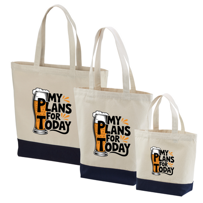 「MY PLAN FOR TODAY」誕生日プレゼントにも最適！居酒屋・飲み会で話題の面白トートバッグ｜日本酒・ビール・焼酎・ウイスキー好きにおすすめ