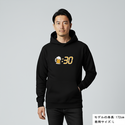 「ビール：30」誕生日プレゼントにも最適！居酒屋・飲み会で話題の面白パーカー｜日本酒・ビール・焼酎・ウイスキー好きにおすすめ