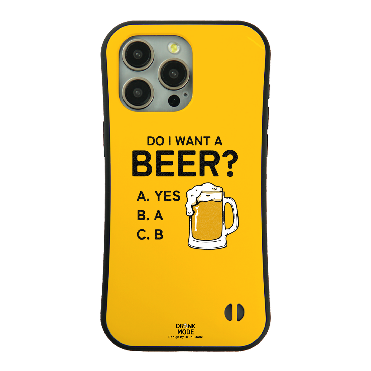 「 Do i want a BEER?」iPhoneケース おもしろデザイン｜酒好きに人気のDrunkmodeスマホケース｜ビール・焼酎・日本酒・ウイスキー好きにおすすめ｜プレゼントにも◎