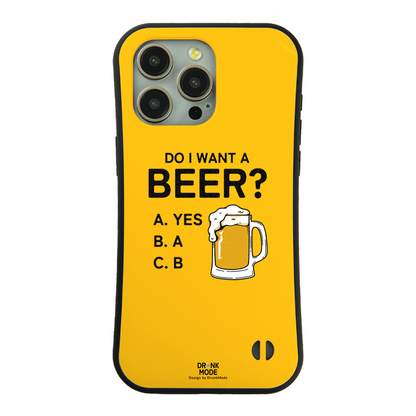 「 Do i want a BEER?」iPhoneケース おもしろデザイン｜酒好きに人気のDrunkmodeスマホケース｜ビール・焼酎・日本酒・ウイスキー好きにおすすめ｜プレゼントにも◎