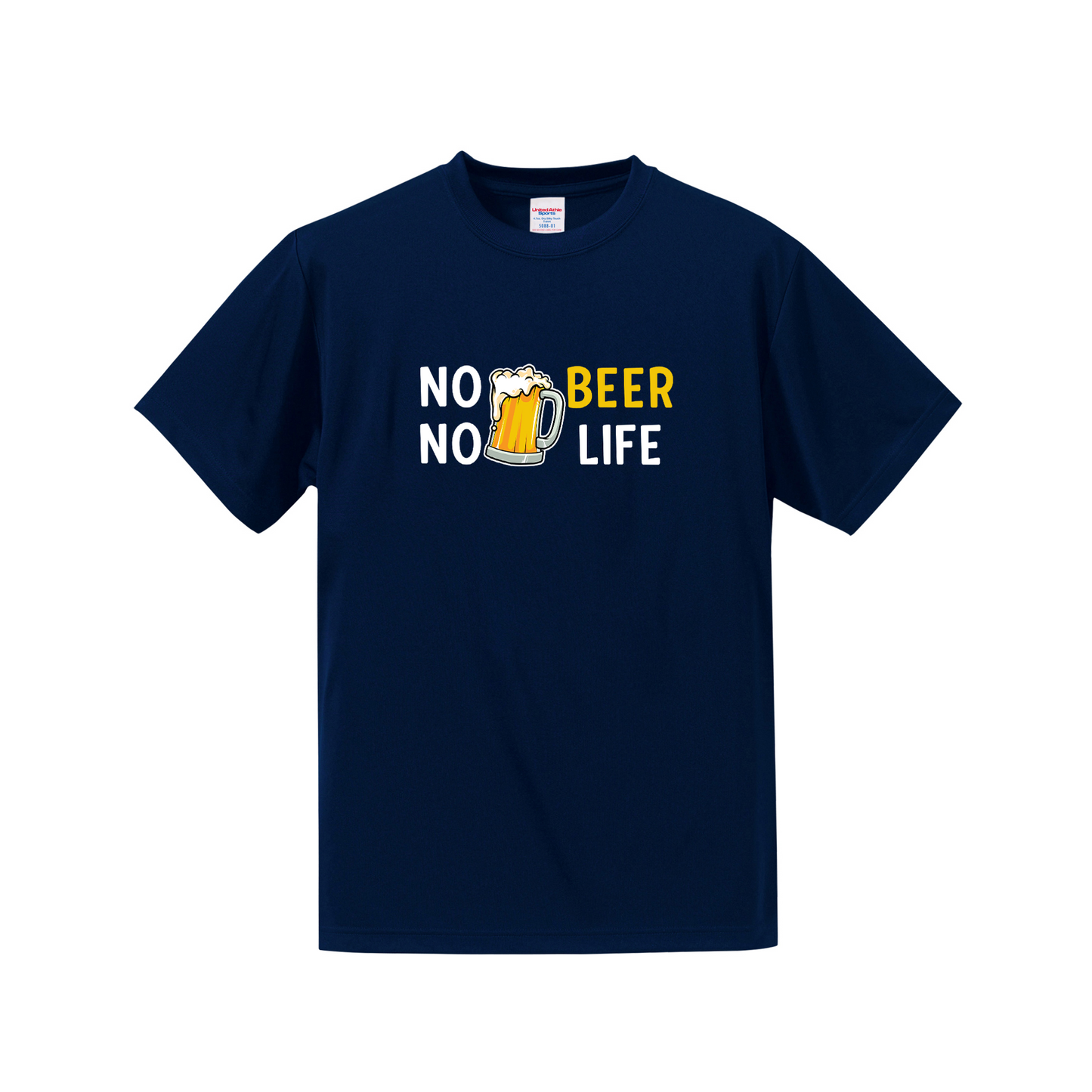 「 NO BEER NO LIFE 」誕生日プレゼントにも最適！居酒屋・飲み会で話題の面白tシャツ｜日本酒・ビール・焼酎・ウイスキー好きにおすすめ