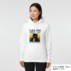 I LIKE BEER AND MY CAT｜飲み会で話題の面白パーカー【S–3XL／綿100%裏パイル】