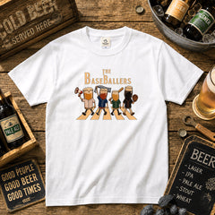 THE BASEBALLERS | 野球ビール アビーロード風パロディ 面白Tシャツ【野球観戦・ビール好き・ギフトに最適】