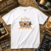 THE GOLFERS | ビールたちのバンド演奏 横断歩道 面白Tシャツ【ギター好き・ビール好き・ギフトに最適】