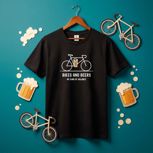 「 BIKES AND BEERS 」誕生日プレゼントにも最適！居酒屋・飲み会で話題の面白tシャツ｜日本酒・ビール・焼酎・ウイスキー好きにおすすめ