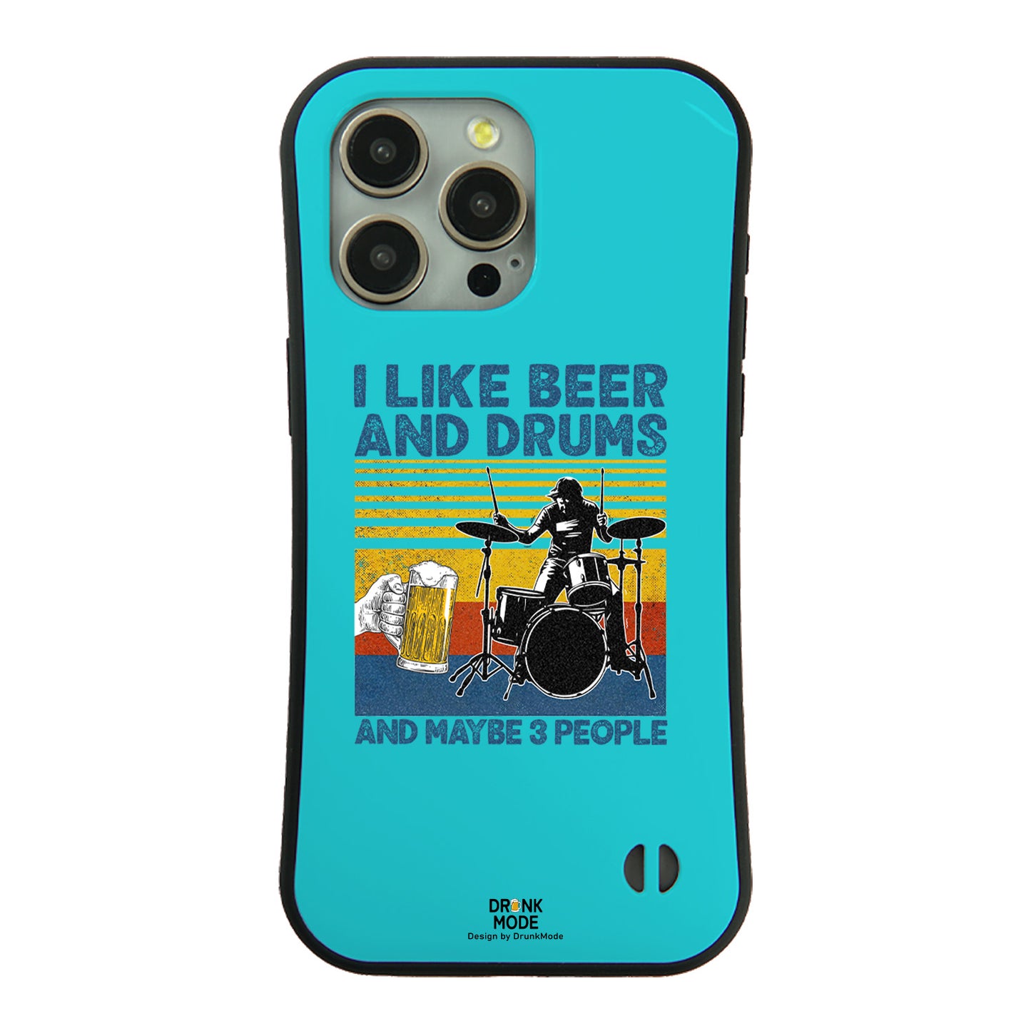 「I LIKE BEER AND DRUMS」iPhoneケース おもしろデザイン｜酒好きに人気のDrunkmodeスマホケース｜ビール・焼酎・日本酒・ウイスキー好きにおすすめ｜プレゼントにも◎