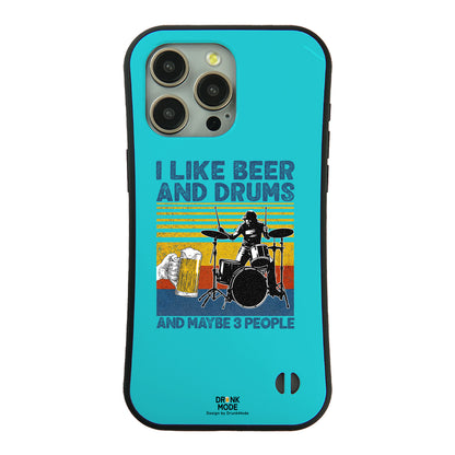 「I LIKE BEER AND DRUMS」iPhoneケース おもしろデザイン｜酒好きに人気のDrunkmodeスマホケース｜ビール・焼酎・日本酒・ウイスキー好きにおすすめ｜プレゼントにも◎