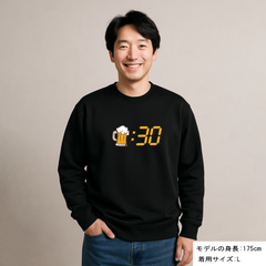 「ビール：30」誕生日プレゼントにも最適！居酒屋・飲み会で話題の面白トレーナー｜日本酒・ビール・焼酎・ウイスキー好きにおすすめ