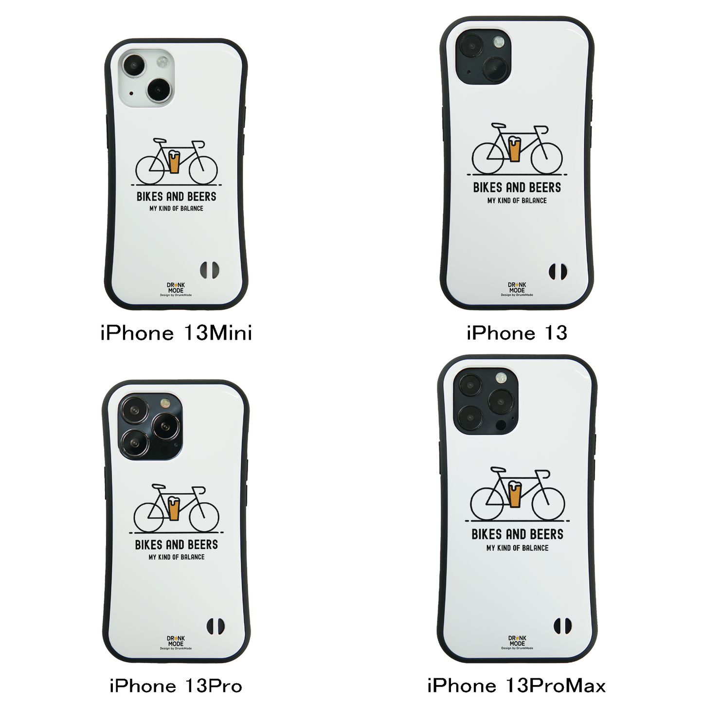 「BIKES AND BEERS 」iPhoneケース おもしろデザイン｜酒好きに人気のDrunkmodeスマホケース｜ビール・焼酎・日本酒・ウイスキー好きにおすすめ｜プレゼントにも◎