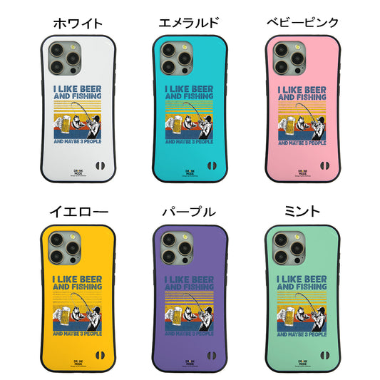 「I LIKE BEER AND FISHING」iPhoneケース おもしろデザイン｜酒好きに人気のDrunkmodeスマホケース｜ビール・焼酎・日本酒・ウイスキー好きにおすすめ｜プレゼントにも◎