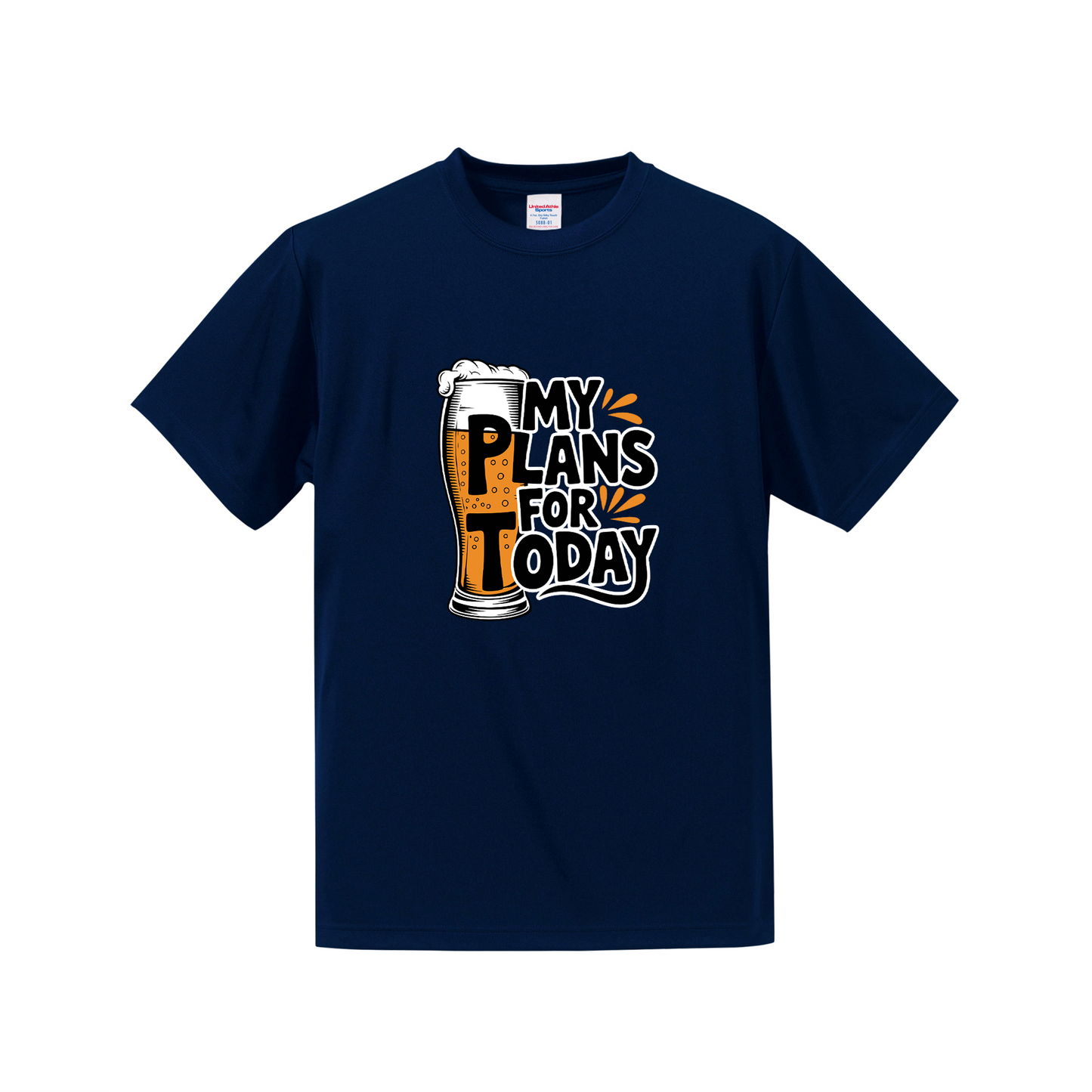 「MY PLANS FOR TODAY 」誕生日プレゼントにも最適！居酒屋・飲み会で話題の面白ドライシルキータッチTシャツ｜日本酒・ビール・焼酎・ウイスキー好きにおすすめ