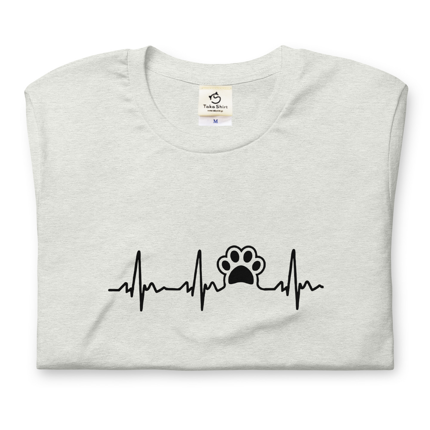 犬 tシャツ 犬イラスト ハートビート 心電図 ｜アダルト&キッズサイズ.