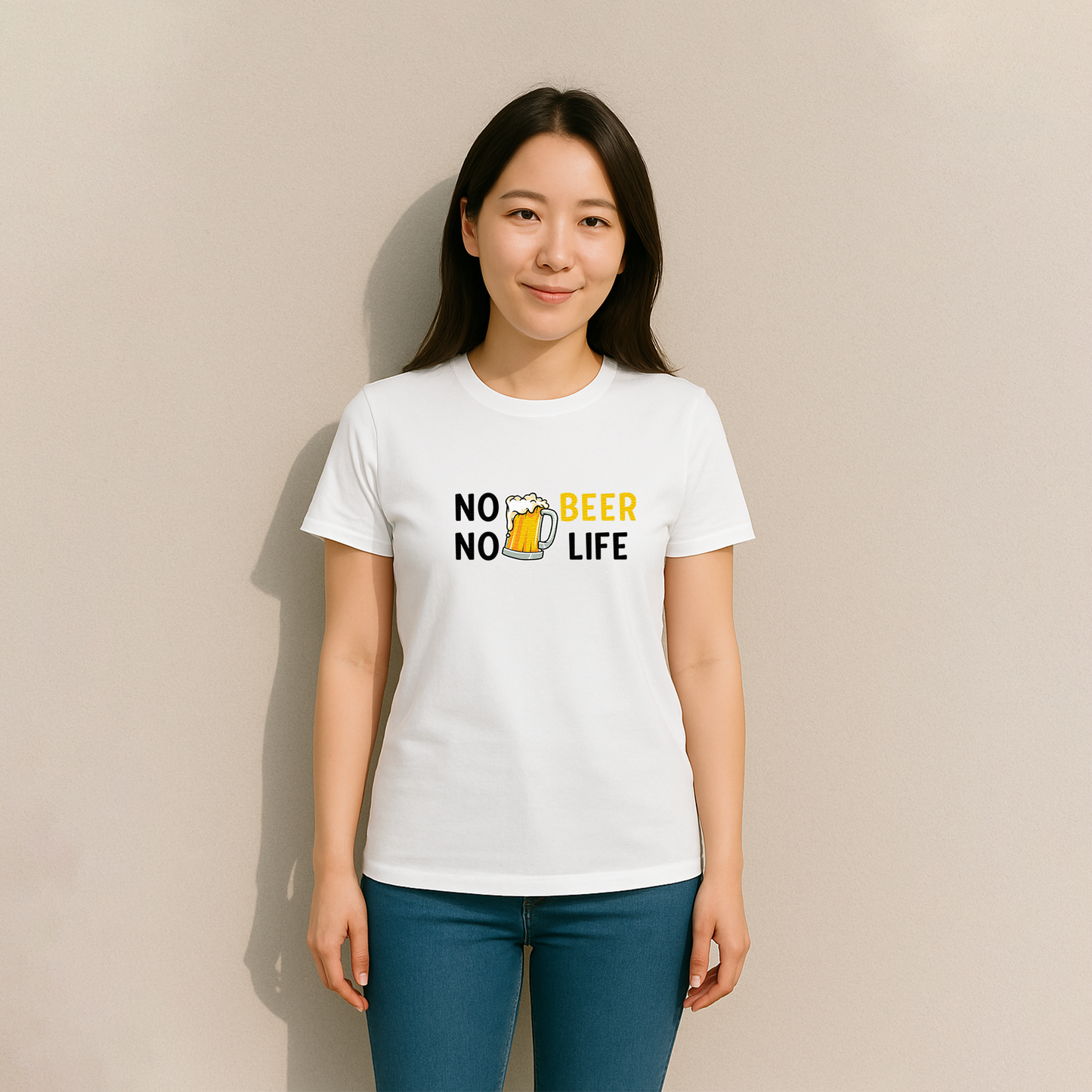 「 NO BEER NO LIFE 」誕生日プレゼントにも最適！居酒屋・飲み会で話題の面白tシャツ｜日本酒・ビール・焼酎・ウイスキー好きにおすすめ