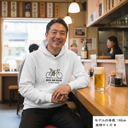「 BIKES AND BEERS 」誕生日プレゼントにも最適！居酒屋・飲み会で話題の面白パーカー｜日本酒・ビール・焼酎・ウイスキー好きにおすすめ