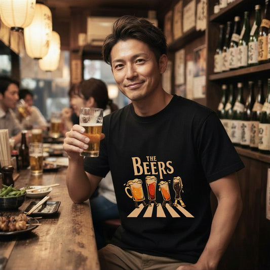 THE BEERS 橫断歩道 Tシャツ ｜ ビール好き・クラフトビール・おもしろ・ロックに人気