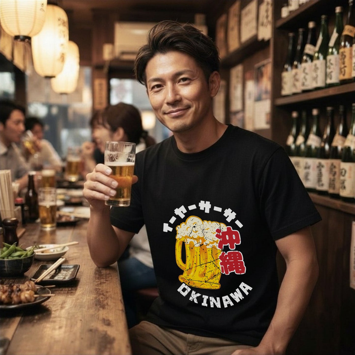 OKINAWA BEER | イーヤーサーサー 沖縄お土産風 面白Tシャツ【ビール好き・父の日ギフトに最適】