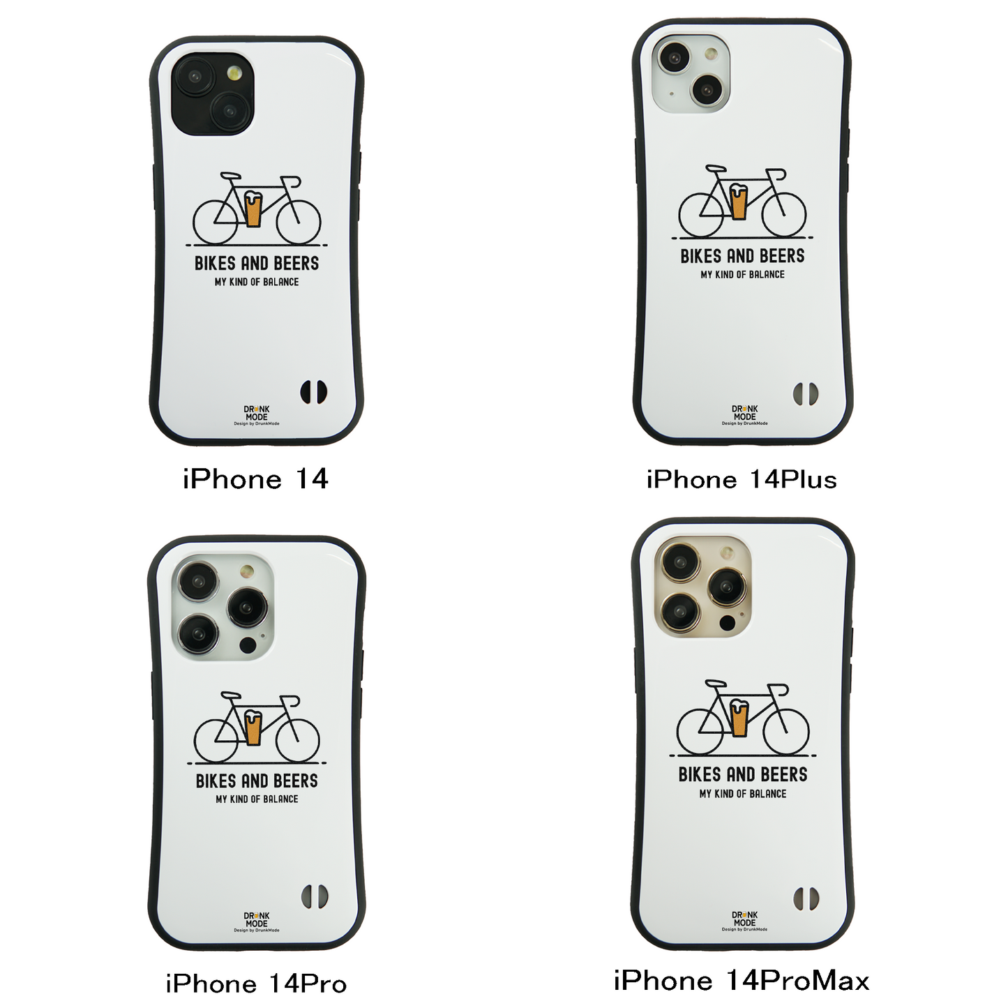 「BIKES AND BEERS 」iPhoneケース おもしろデザイン｜酒好きに人気のDrunkmodeスマホケース｜ビール・焼酎・日本酒・ウイスキー好きにおすすめ｜プレゼントにも◎