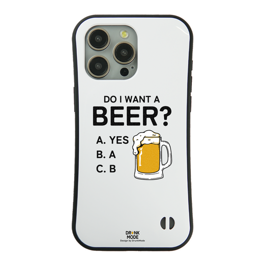 「 Do i want a BEER?」iPhoneケース おもしろデザイン｜酒好きに人気のDrunkmodeスマホケース｜ビール・焼酎・日本酒・ウイスキー好きにおすすめ｜プレゼントにも◎