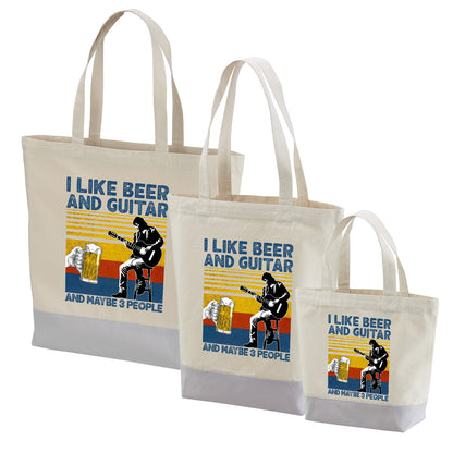 「I LIKE BEER AND GUITAR」トートバッグ｜ビール・ギター好きへのプレゼント | Drunkmode