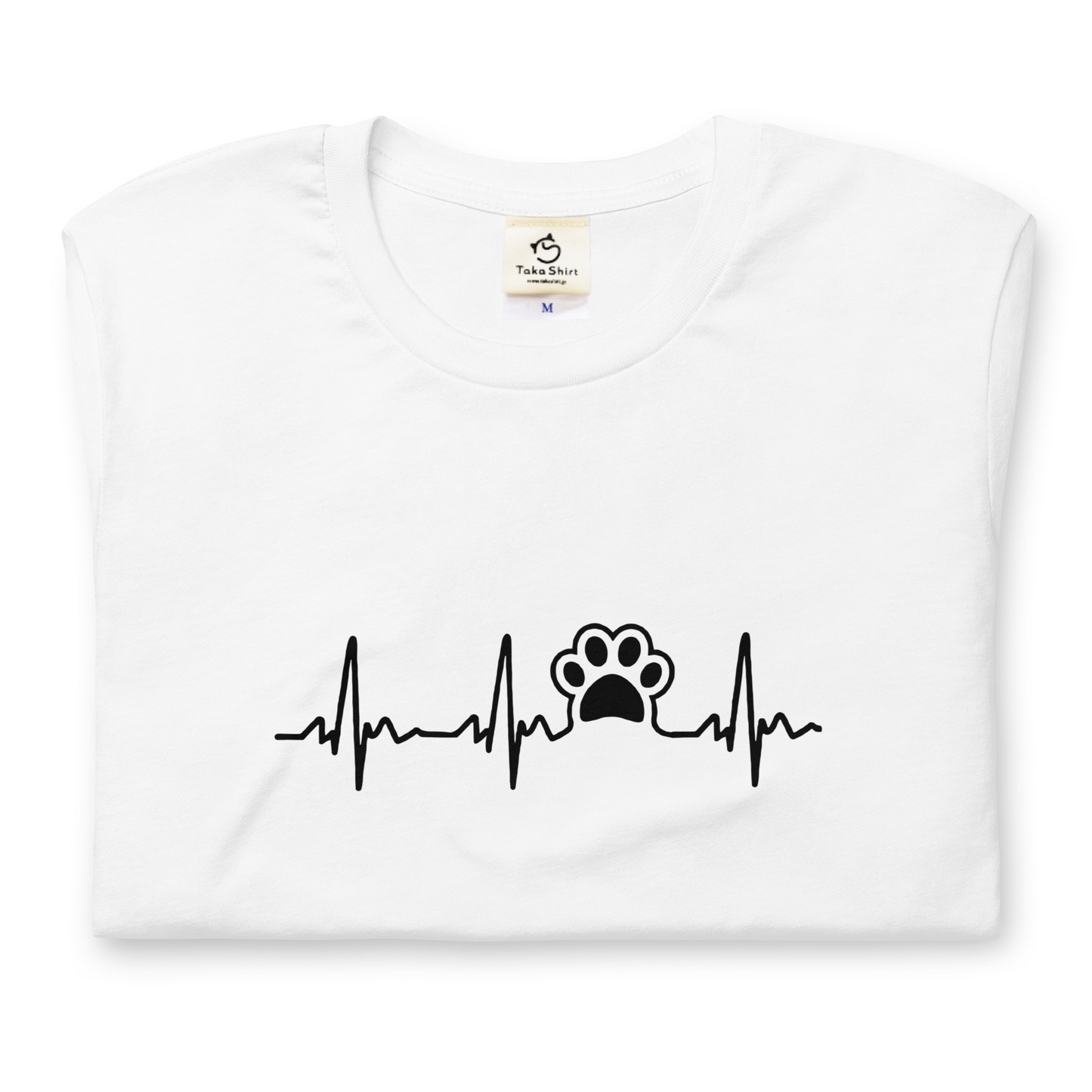 犬 tシャツ 犬イラスト ハートビート 心電図 ｜アダルト&キッズサイズ.
