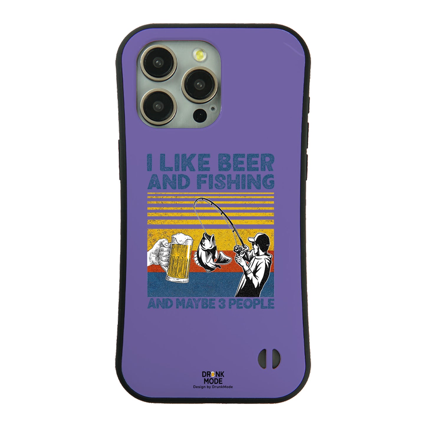 「I LIKE BEER AND FISHING」iPhoneケース おもしろデザイン｜酒好きに人気のDrunkmodeスマホケース｜ビール・焼酎・日本酒・ウイスキー好きにおすすめ｜プレゼントにも◎