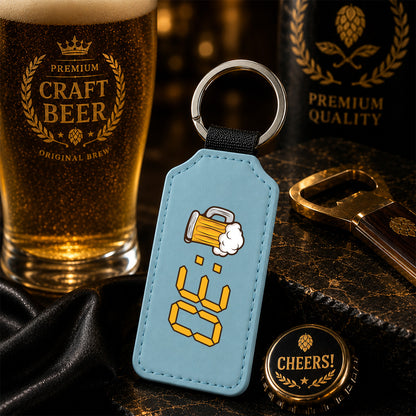 「ビール：30」キーホルダー｜丸型・縦長型の2タイプ・8色