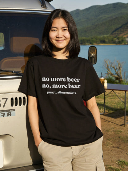 No More Beer / No, More Beer Tシャツ ｜ ビール好き・おもしろ・英語 ジョークに人気