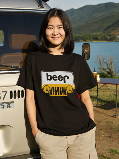 BEER 4WD 車フロントグリル Tシャツ ｜ ビール好き・ドライブ・アウトドア・おもしろに人気