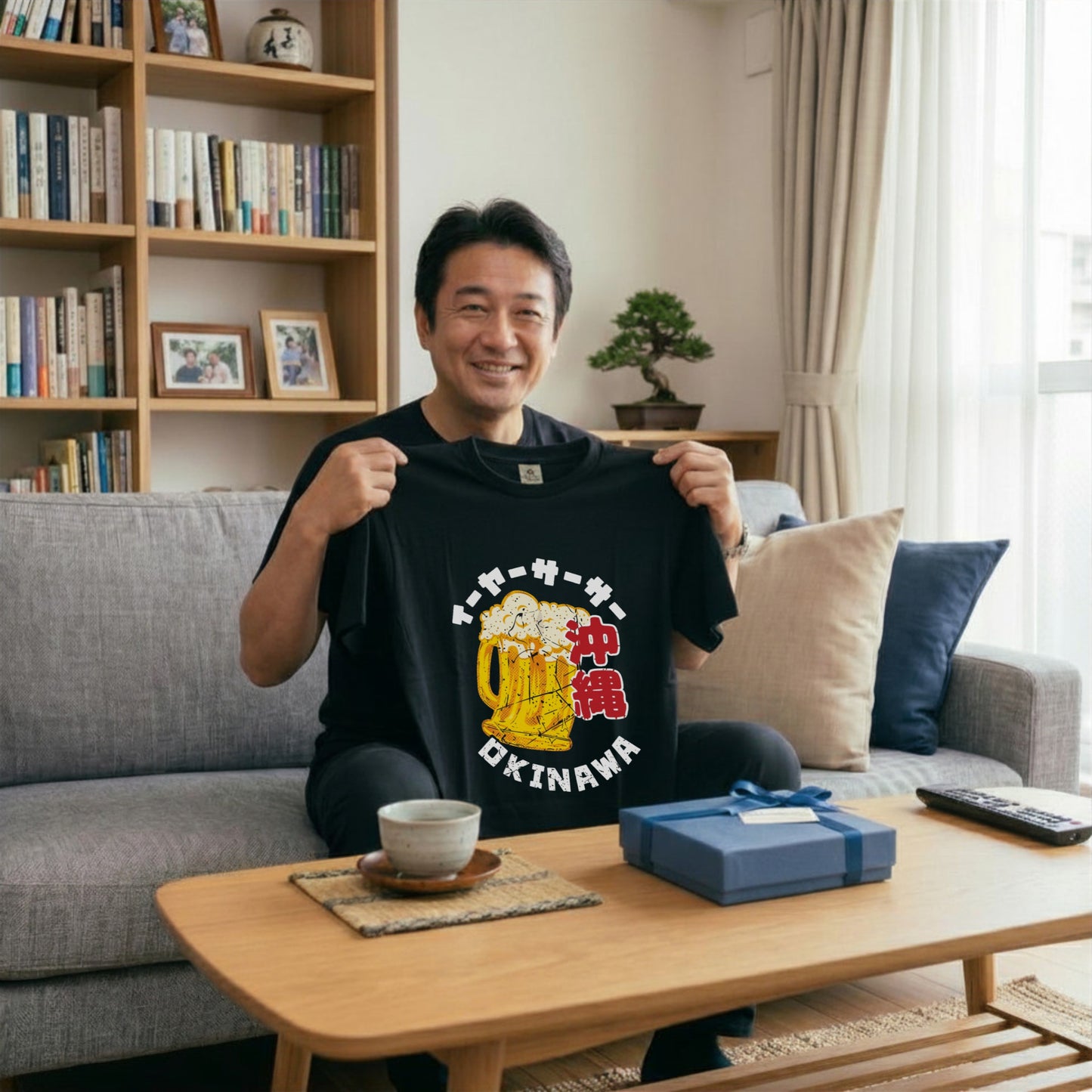 OKINAWA BEER | イーヤーサーサー 沖縄お土産風 面白Tシャツ【ビール好き・父の日ギフトに最適】