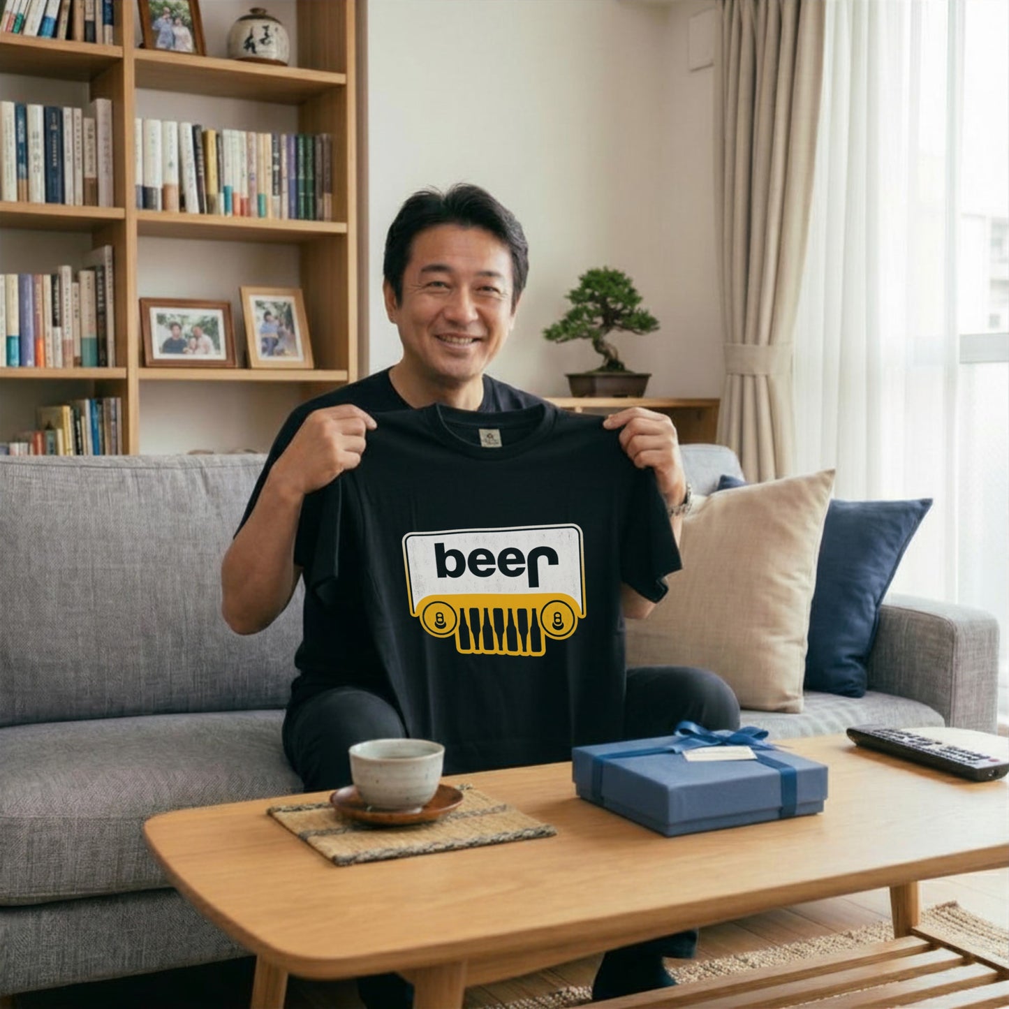 BEER 4WD 車フロントグリル Tシャツ ｜ ビール好き・ドライブ・アウトドア・おもしろに人気