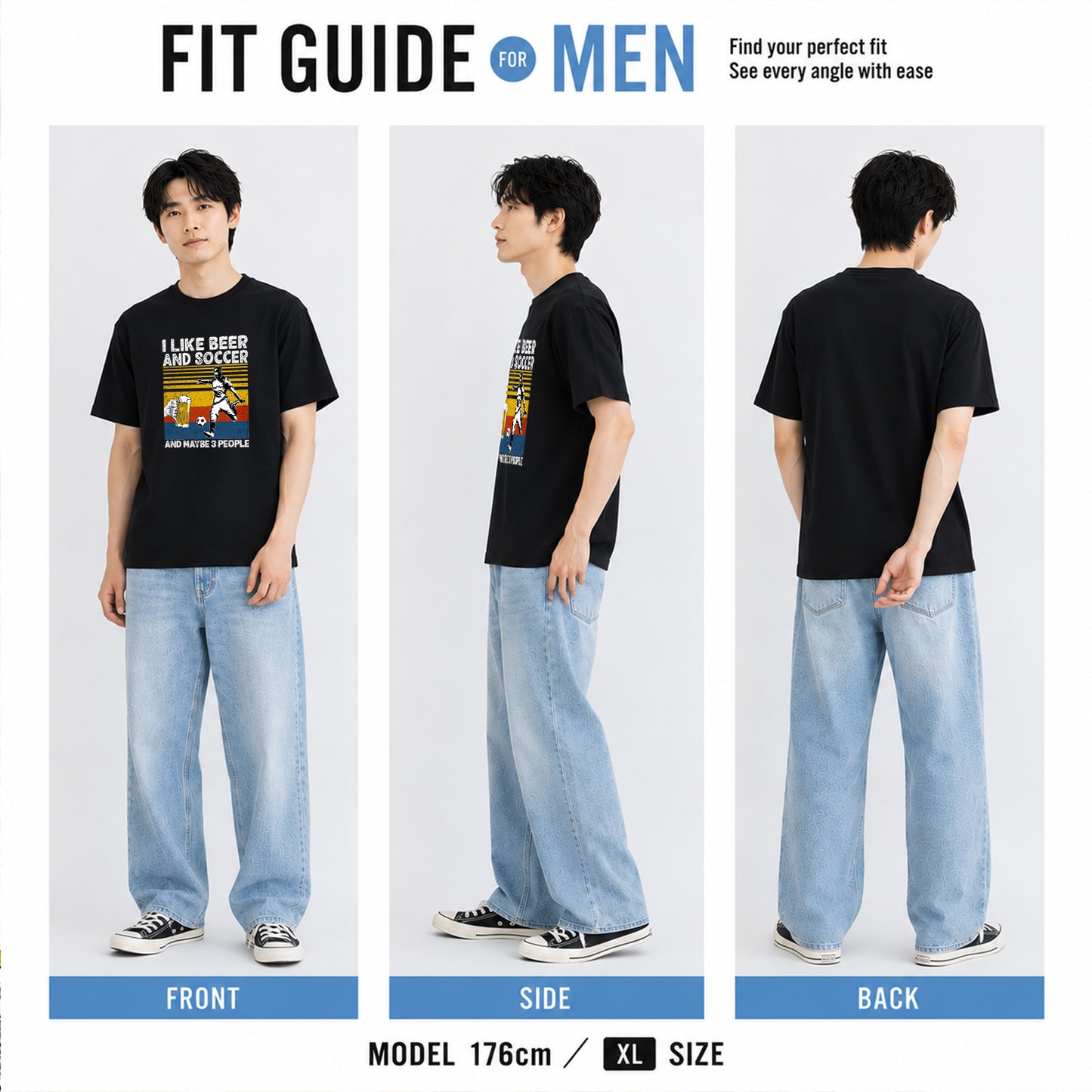 「I LIKE BEER AND MY SCCOER」ビール＆キャンプが好きTシャツ
